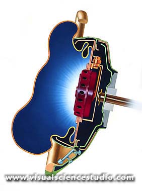 Crossection of Stearing Column with Airbag Releaseing